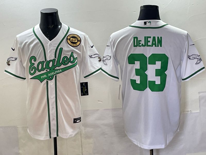 Men 2025 Philadelphia Eagles #33 Dejean white 2th generation Joint Name Nike Limited NFL Jersey style 005->philadelphia eagles->NFL Jersey